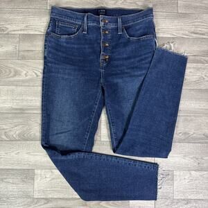 J. Crew Button Fly 10" High Rise Skinny Denim Jeans Dark Wash sz 29